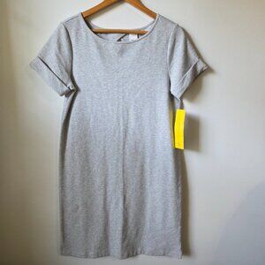 NWT LOLE GREY HEATHERED CUFFED SLEEVES T SHIRT DRESS SIZE SMALL